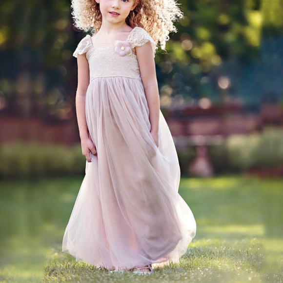 mauve pink flower girl dresses
